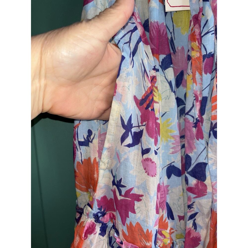 Banjanan Serafina XS Maxi Floral Ruffle Dress Fiesta Sky - Picture 6 of 11